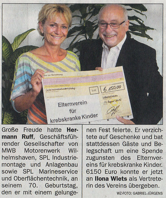 15.08.2015<br>Wilhelmshavener Zeitung 15.08.2015 Wilhelmshavener Zeitung