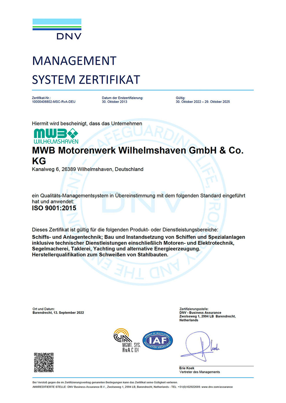 Zertifikat-DNV-Management